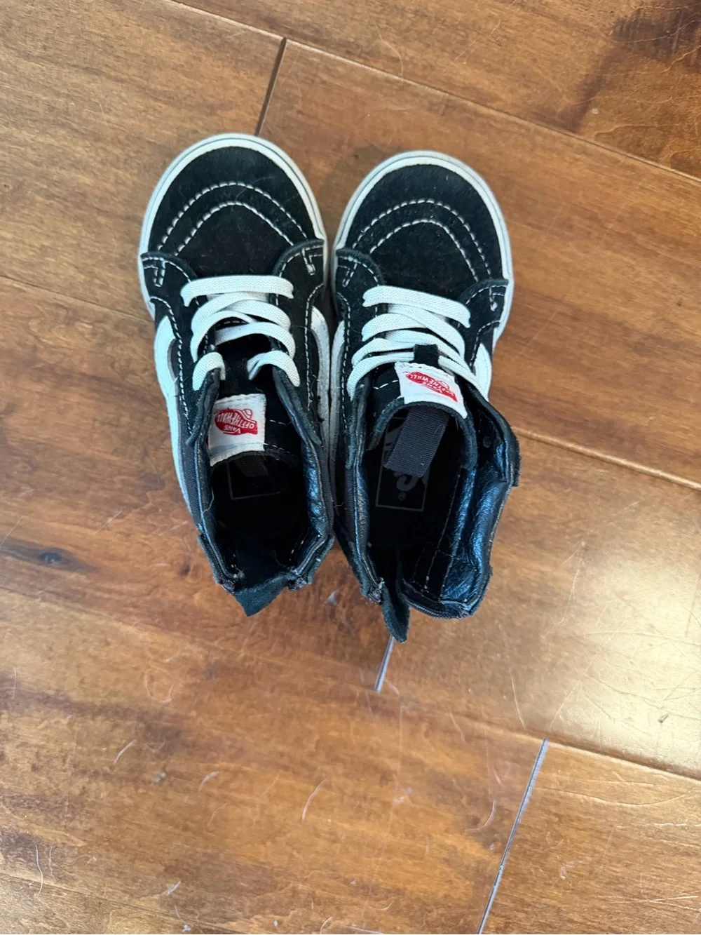 Vans Sk8-Hi Zip Black & White Toddler Sneakers | Size 7.5